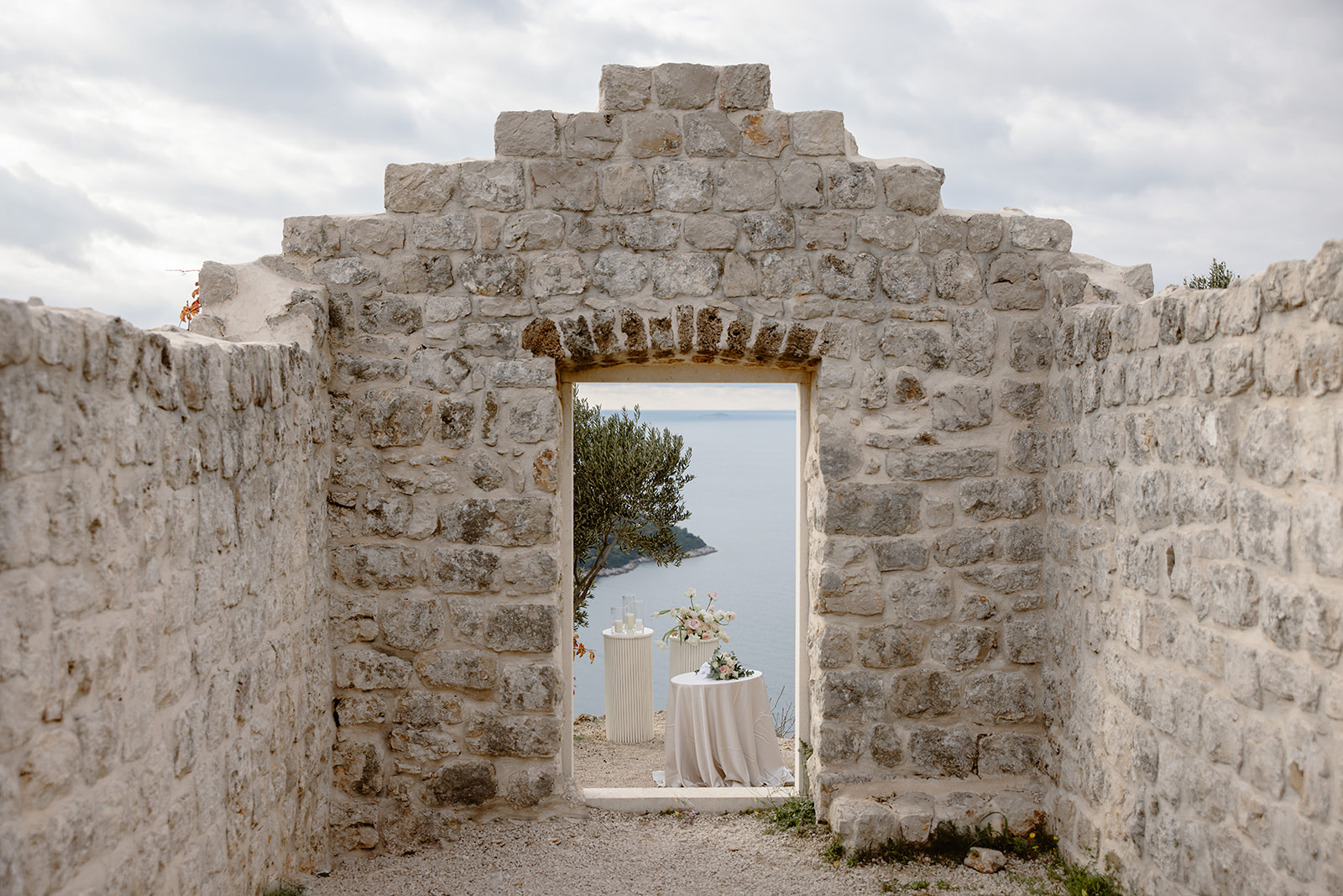 Hochzeitsdeko bei Trauung in Dubrovnik