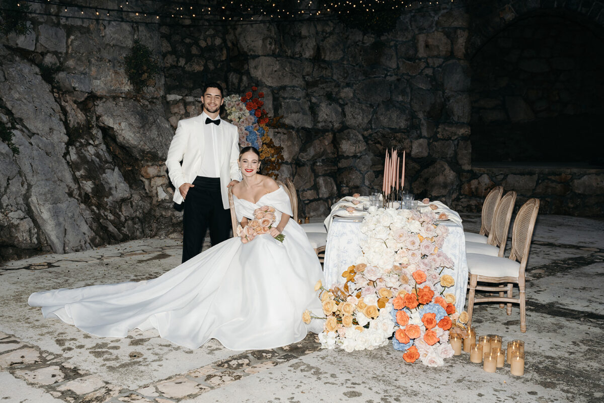 Brautpaar beim Hochzeitsdinner in Opatija